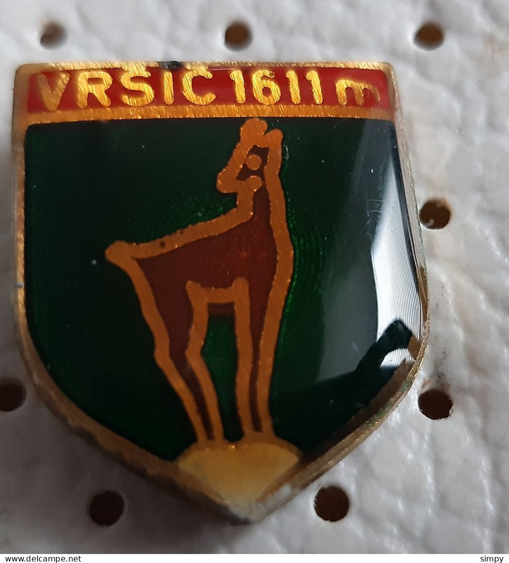 VRSIC 1611m  Skiing Alpinism, Mountaineering Slovenia Ex Yugoslavia Vintage  Pin - Alpinismo, Escalada