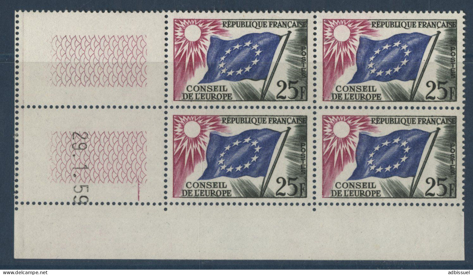 SERVICE N° 19 25 Fr Neuf ** (MNH) + Coin Daté Du 29/1/59 Cote 8 € TB - Officials