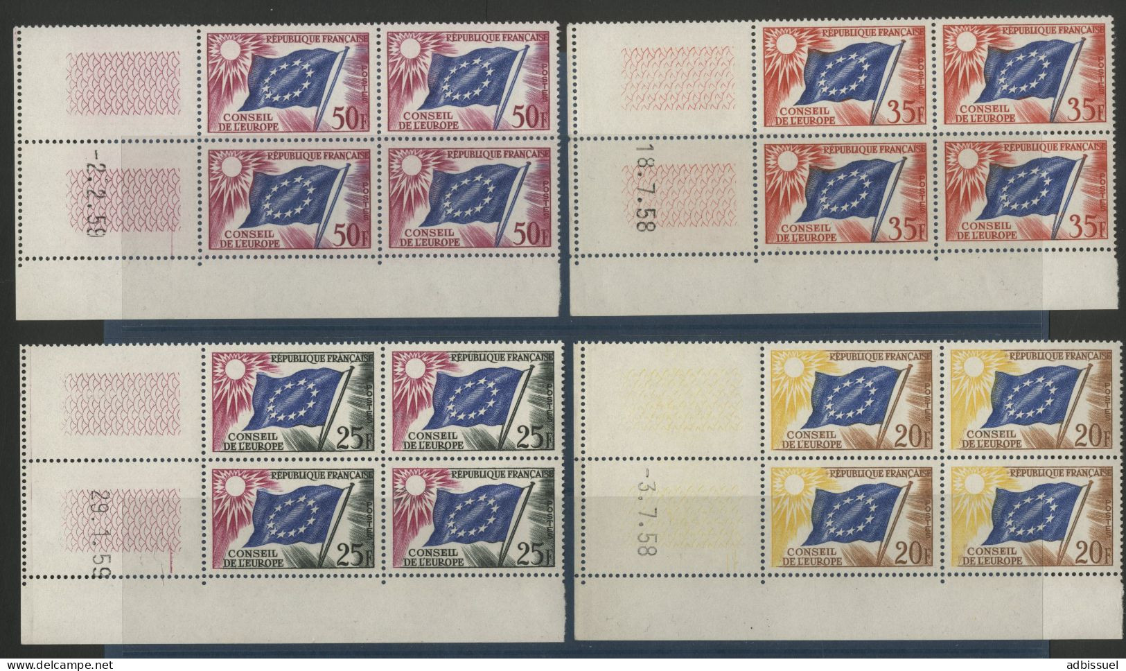 SERVICE N° 18 à 21 Neufs ** (MNH) Avec Coins Datés Cote 28 € TB Voir Suite - Officials