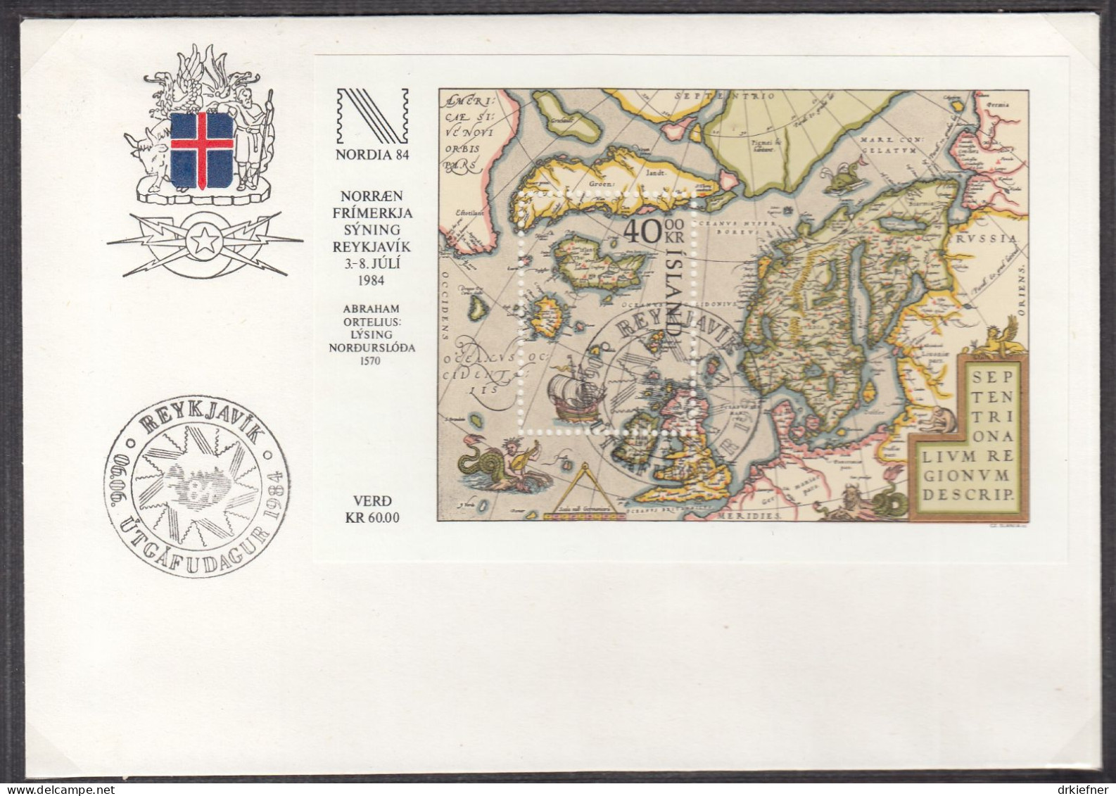 ISLAND  Block 6, FDC, Internationale Briefmarkenausstellung NORDIA ’84, Reykjavik, 1984 - Hojas Y Bloques