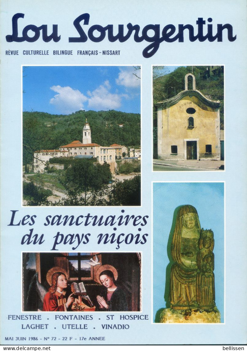 Revue Lou Sourgentin  N°72 : LES SANCTUAIRES DU PAYS NICOIS  NICE ALPES-MARITIMES 1986 - Côte D'Azur