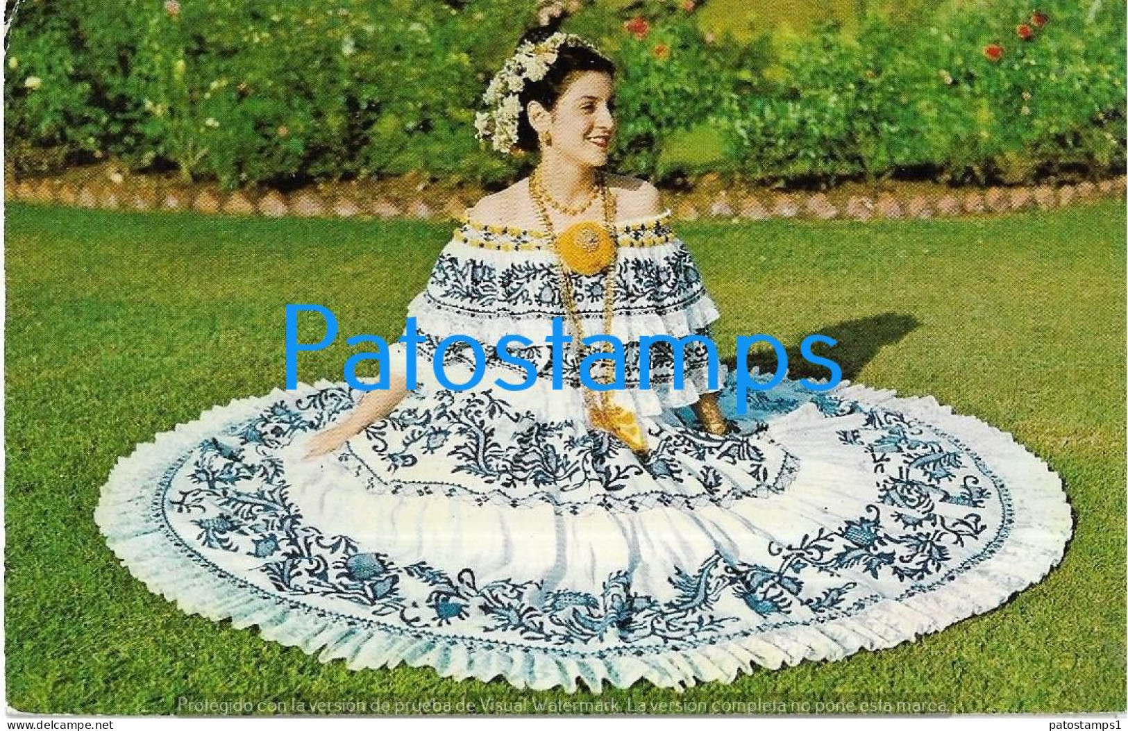 222566 PANAMA SAN BLAS COSTUMES YOUNG LADY NATIONAL POSTAL POSTCARD - Panama