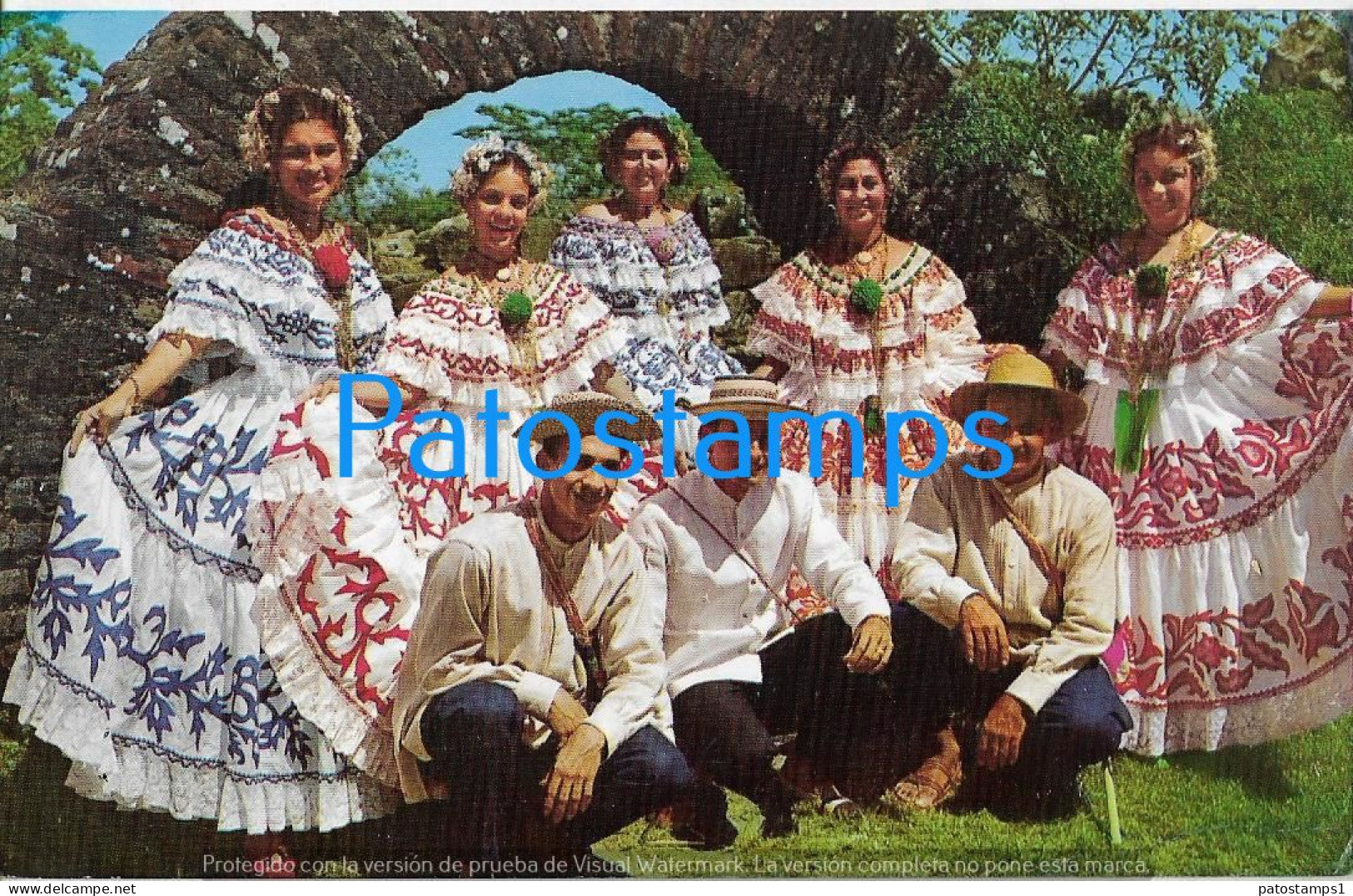 222567 PANAMA COSTUMES TYPICAL GROUP FOLKLORE POSTAL POSTCARD - Panama