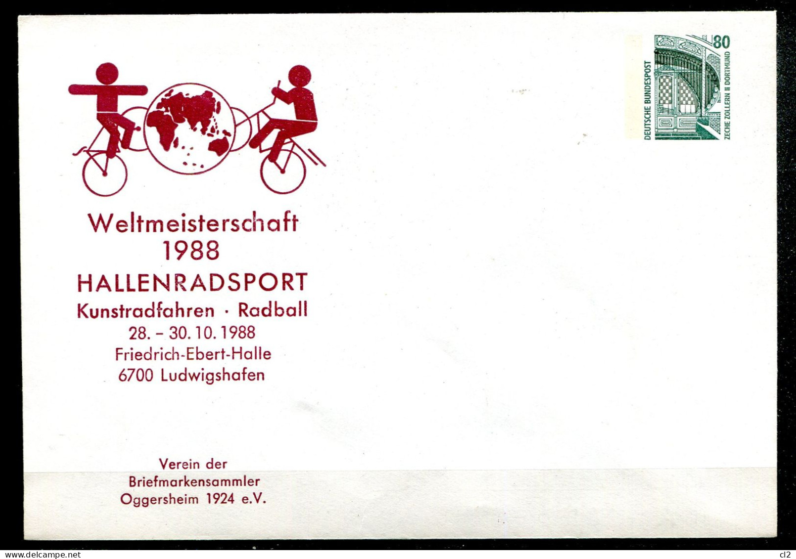 R.F.A. - 1988 - Weltmeisterschaft Hallenradsport - Radball (sports, Cyclisme) - Private Covers - Mint