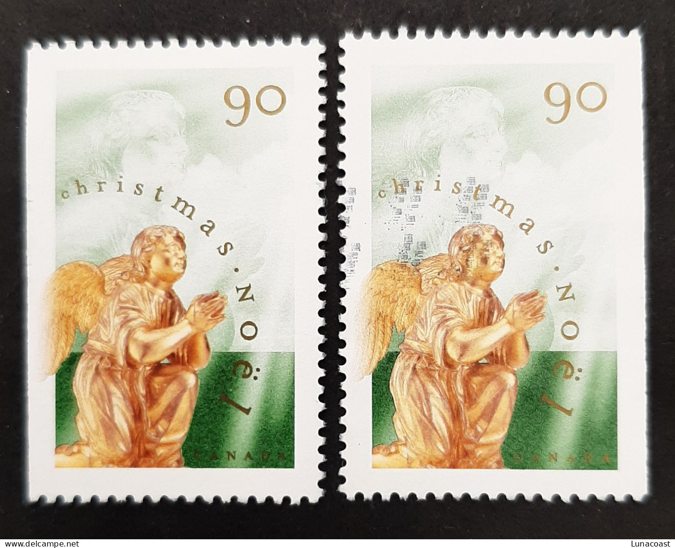 Canada 1998  USED Sc 1766as    90c  Christmas Angels, PERF. 13.1 X 13.6 - Oblitérés