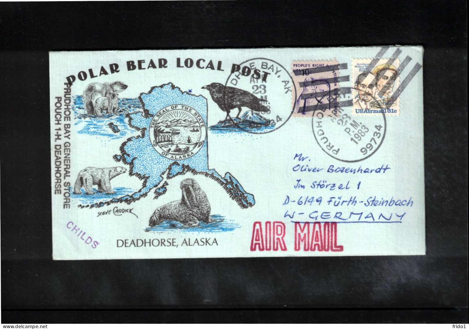 USA 1983 Polar Bear Local Post Prudhoe Bay Alaska - Covers & Documents