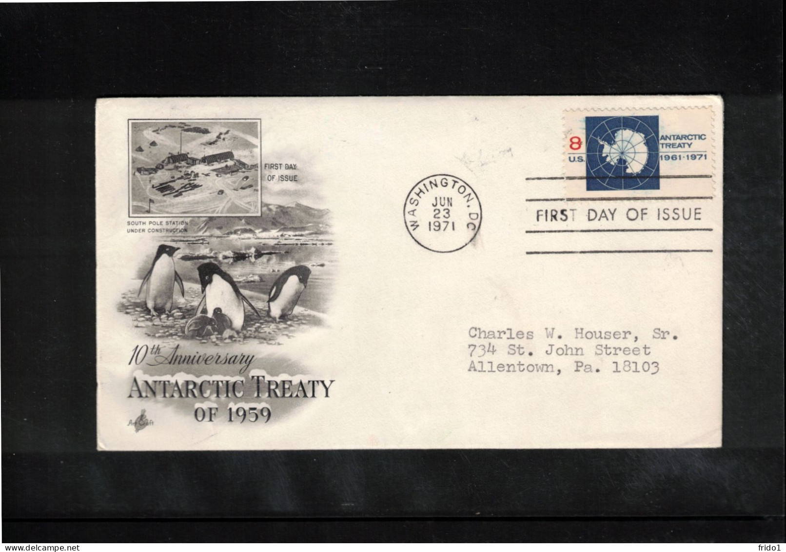 USA 1971 Antarctica - 10th Anniversary Of Antarctic Treaty FDC - Antarctic Treaty