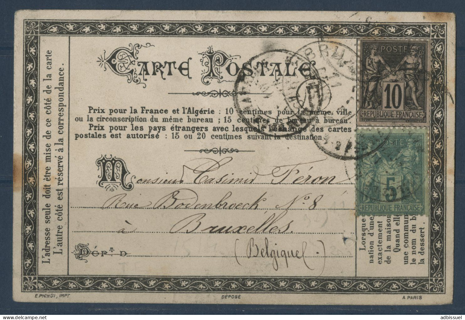 CARTE STENOGRAPHIQUE DUPLOYE Pour La Belgique N° 75 + 89 D'HEILTZ LE MAURUPT MARNE En 1879 Voir Suite - Cartes Précurseurs