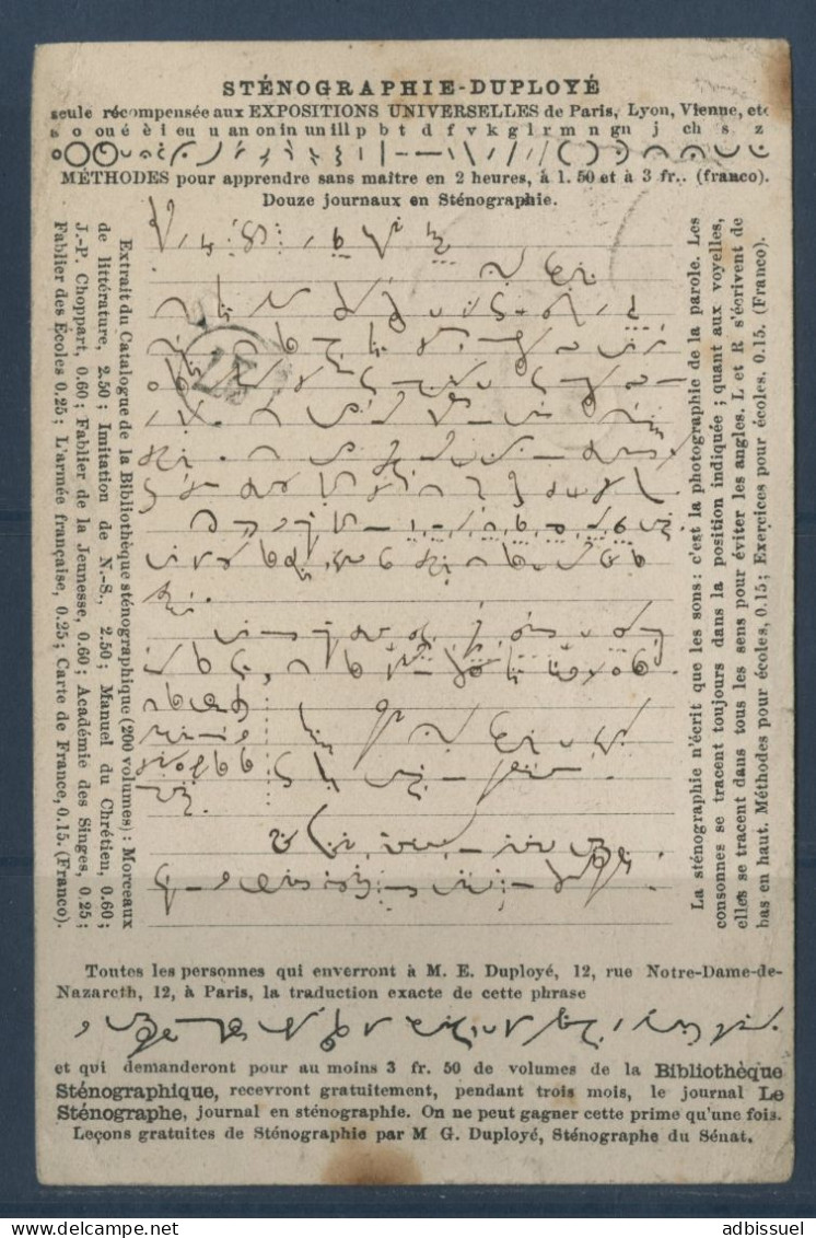 CARTE STENOGRAPHIQUE DUPLOYE Pour La Belgique N° 75 + 89 D'HEILTZ LE MAURUPT MARNE En 1879 Voir Suite - Voorloper Kaarten