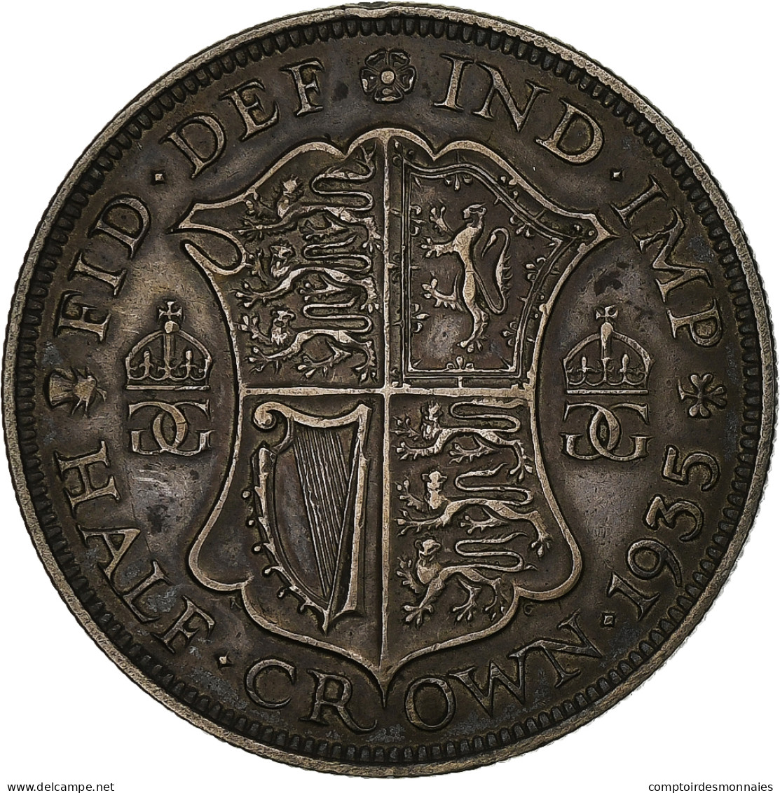 Grande-Bretagne, George V, 1/2 Crown, 1935, Argent, TTB+, KM:835 - K. 1/2 Crown