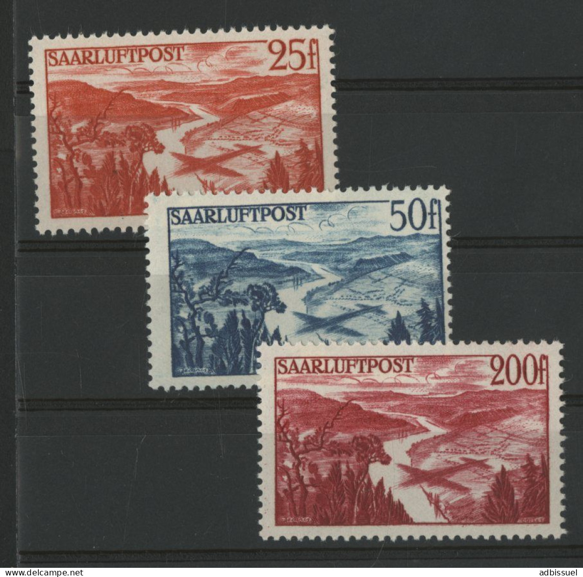 SARRE POSTE AERIENNE N° 9 à 11 (Mi 252 à 254) Cote 53 € Neuf ** (MNH) TB. - Ongebruikt