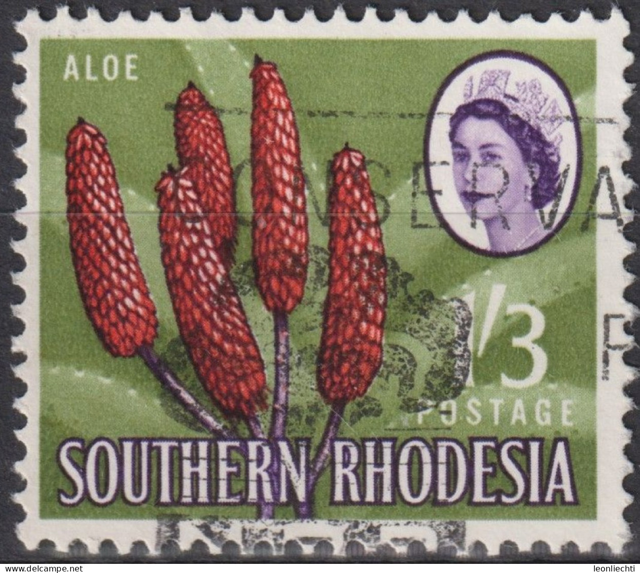 1964 Singapur ° Mi:GB-SR 102, Sn:GB-SR 103, Yt:GB-SR 101, Aloe, Queen Elizabeth II Pictorials 1964 - Southern Rhodesia (...-1964)