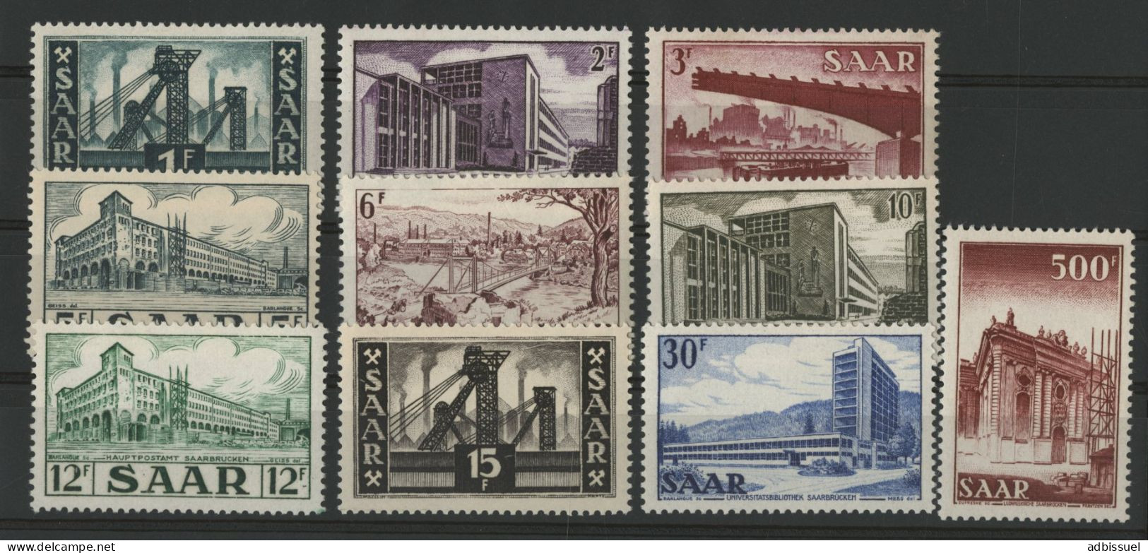 SARRE N° 306 à 315 (Mi 319 à 337) Cote 48 € Neuf ** (MNH) TB. - Nuovi