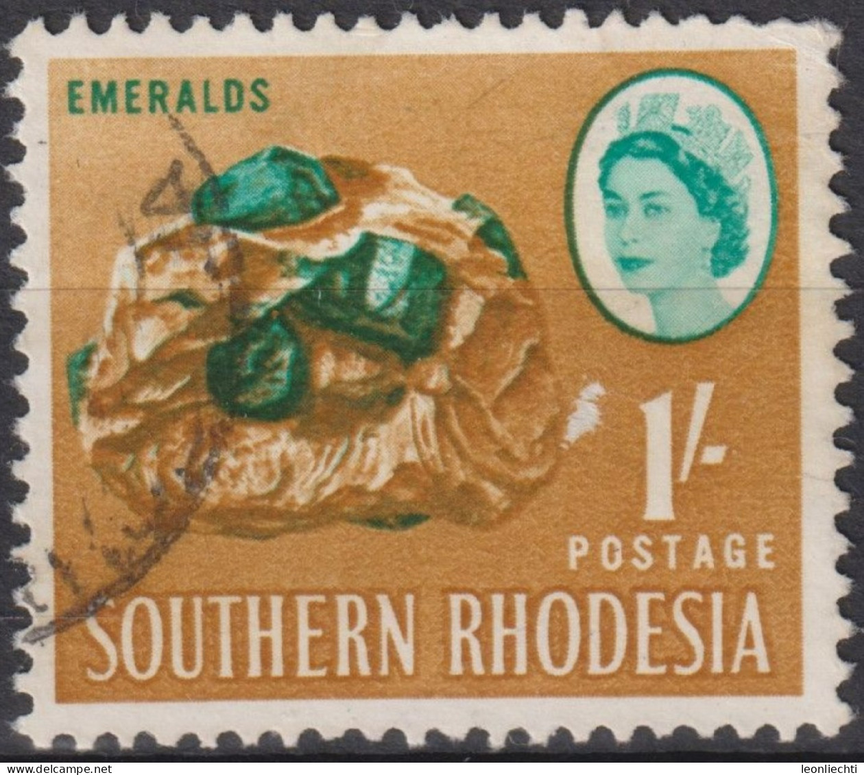 1964 Singapur ° Mi:GB-SR 101, Sn:GB-SR 102, Yt:GB-SR 100, Emeralds, Queen Elizabeth II Pictorials 1964 - Southern Rhodesia (...-1964)