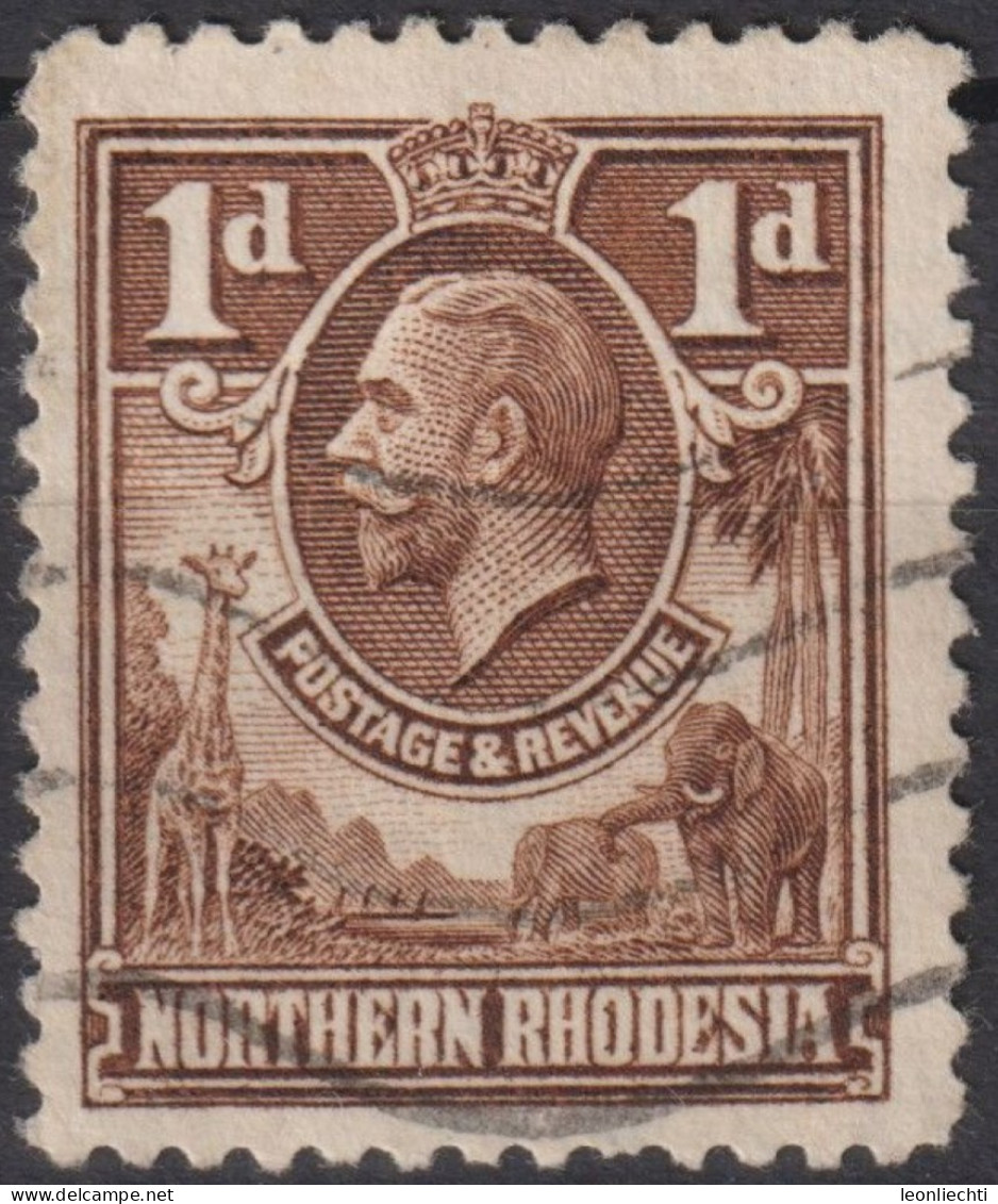 1925 Singapur ° Mi:GB-NR 2, Sn:GB-NR 2, Yt:GB-NR 2, King George V (1865-1936) And Animals - Noord-Rhodesië (...-1963)