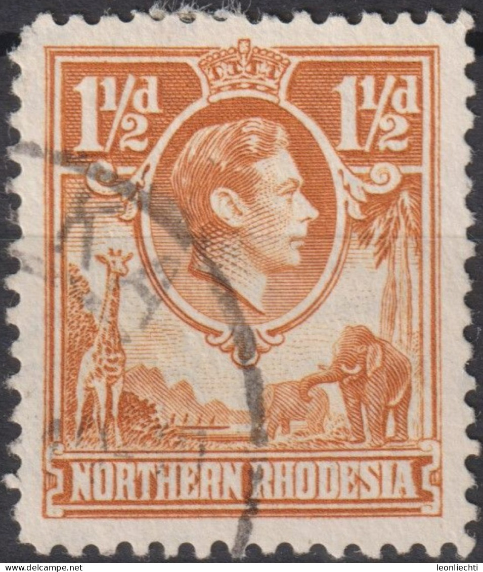 1941 Singapur ° Mi:GB-NR 30, Sn:GB-NR 30, Yt:GB-NR 27A, King George V (1865-1936) And Animals - Northern Rhodesia (...-1963)