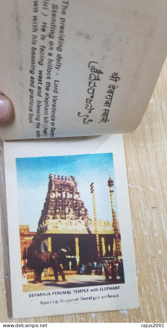 Kancheepuram Hindu Temple Album With Details, Lord Varadaraja, Perumal, God Goddess, Hinduism, Mythology 13 Card Booklet - Induismo