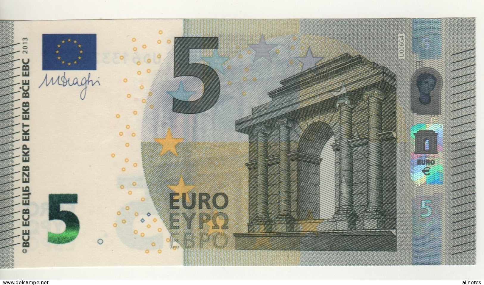 5 EURO  "France"   DRAGHI   U 006 G4    UD6133720077 /  FDS - UNC - 5 Euro