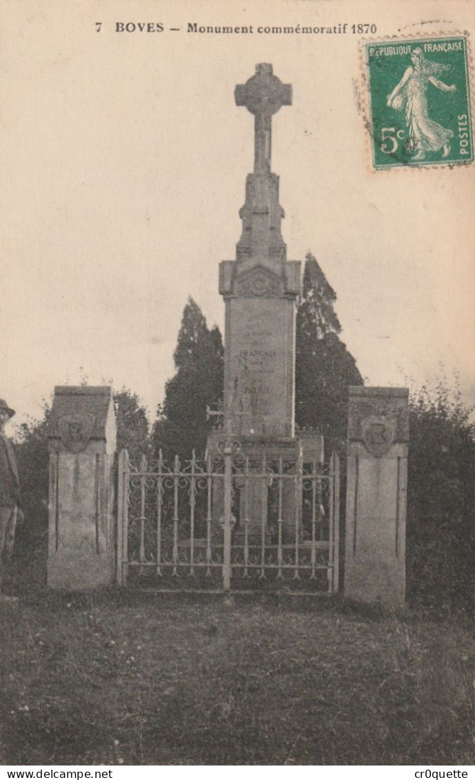 # 80440 BOVES / CHÂTEAU - EGLISE - MONUMENT COMMEMORATIF 1870 (lot De 3 CP) - Boves