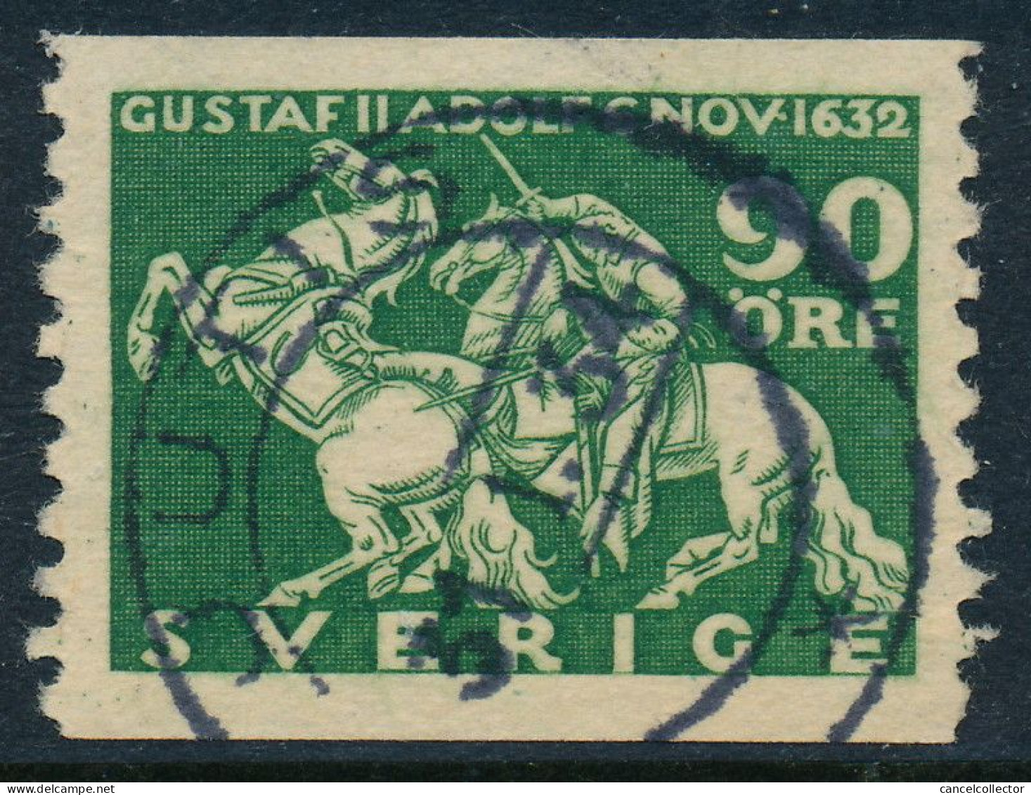 Sweden Suède Sverige: 90ö Green Lützen VF Used, Cancel JUTIS 31.1.34 (DCSV00425) - 1920-1936 Rollen I