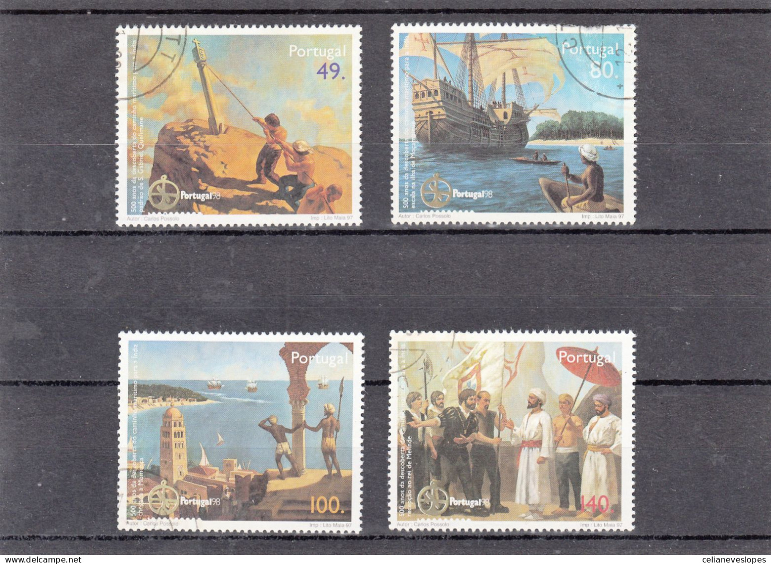 Portugal, Descoberta Do Caminho Maritimo Para A India, 1997, Mundifil Nº 2456 A 2459 Used - Usado