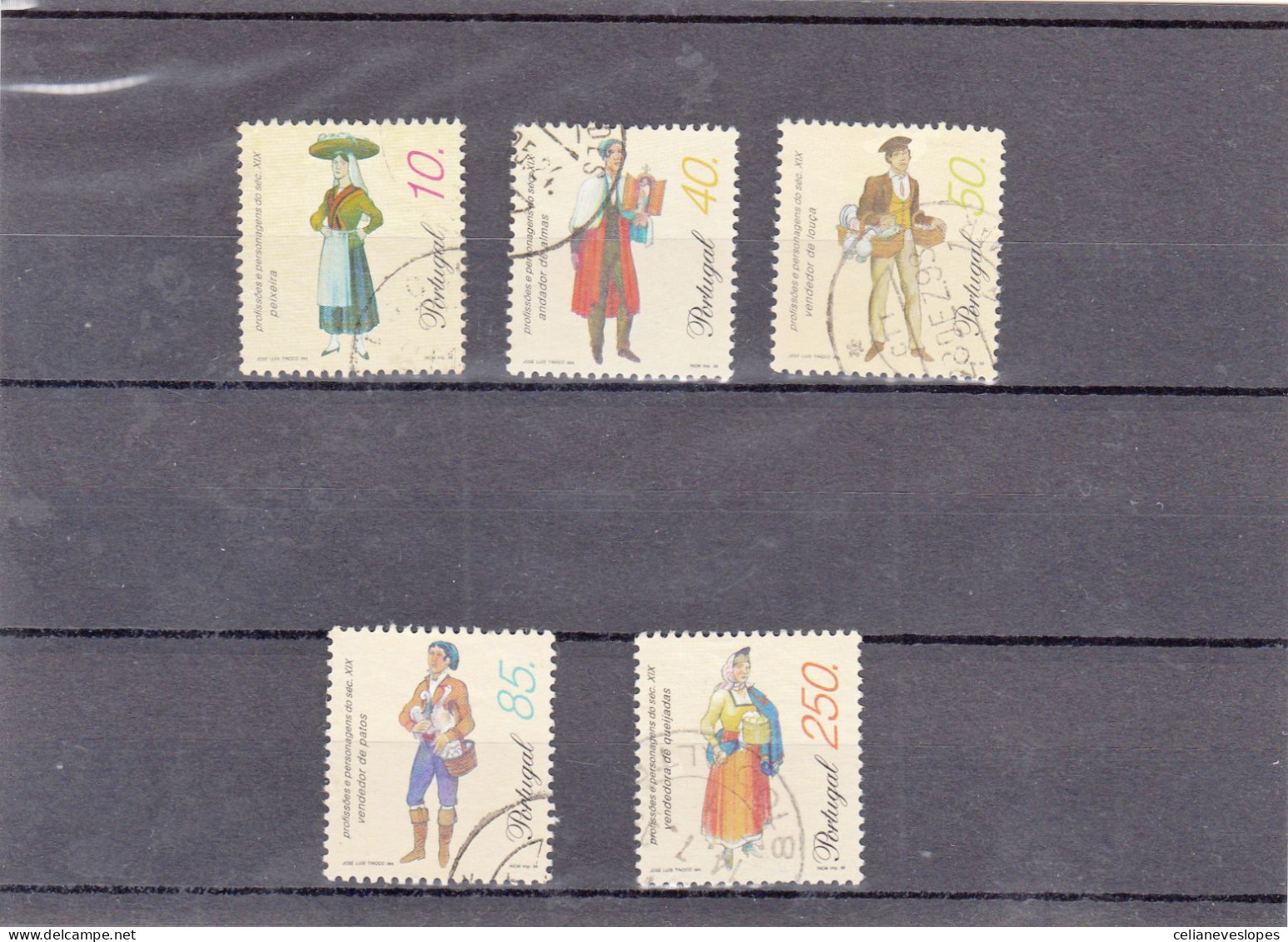 Portugal, Profissões E Personagens Do Sec. XIX, 1997, Mundifil Nº 2470 A 2474 Used - Used Stamps