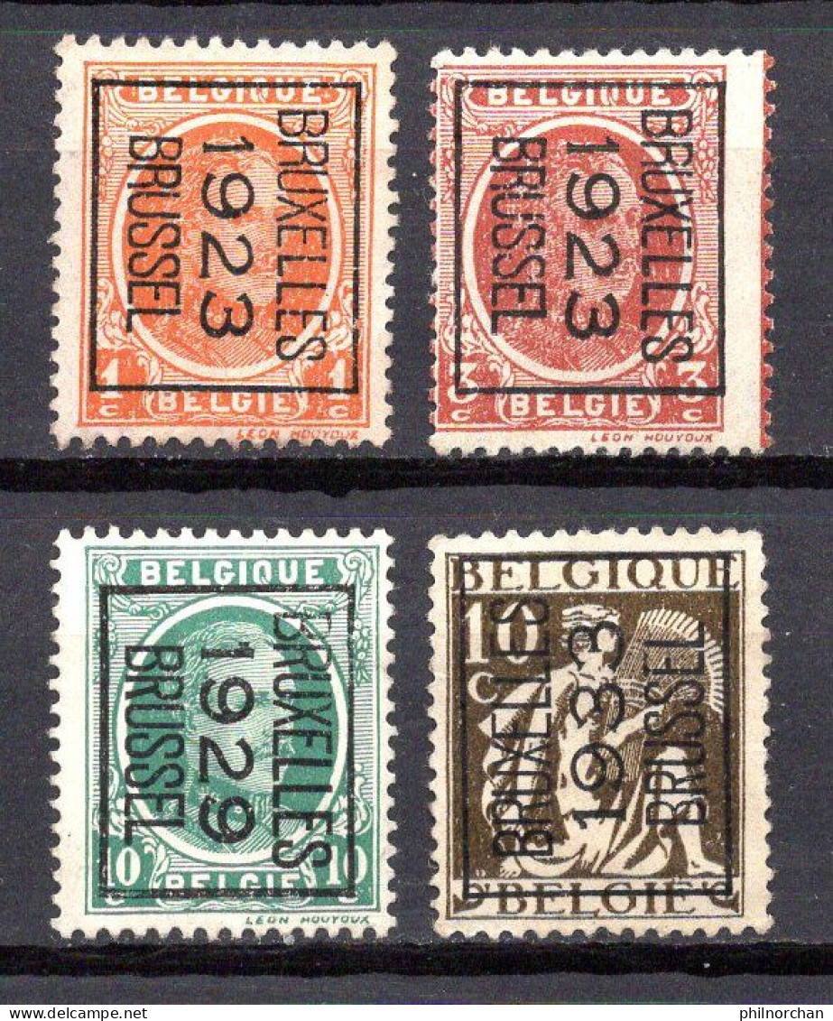 Belgique Préoblitérés Neufs**/* "Bruxelles 1923,1929,1933 "   0,40 €  (cote ? 4 Valeurs) - Typografisch 1922-26 (Albert I)