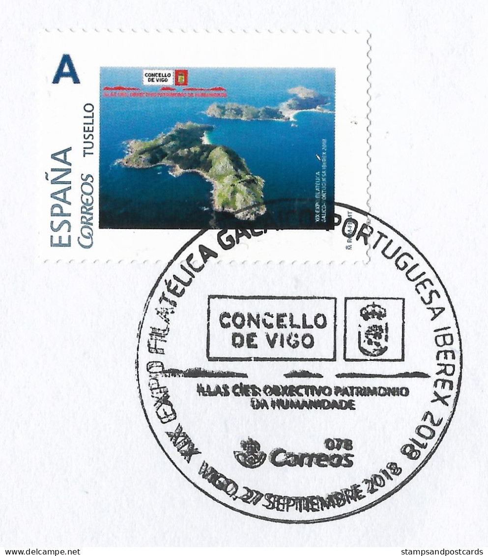 Espagne Lettre Timbre Personnalisé Iles Cíes Vigo 2018 Spain Personalized Stamp Cover Cíes Islands España Sobre Tusello - Iles
