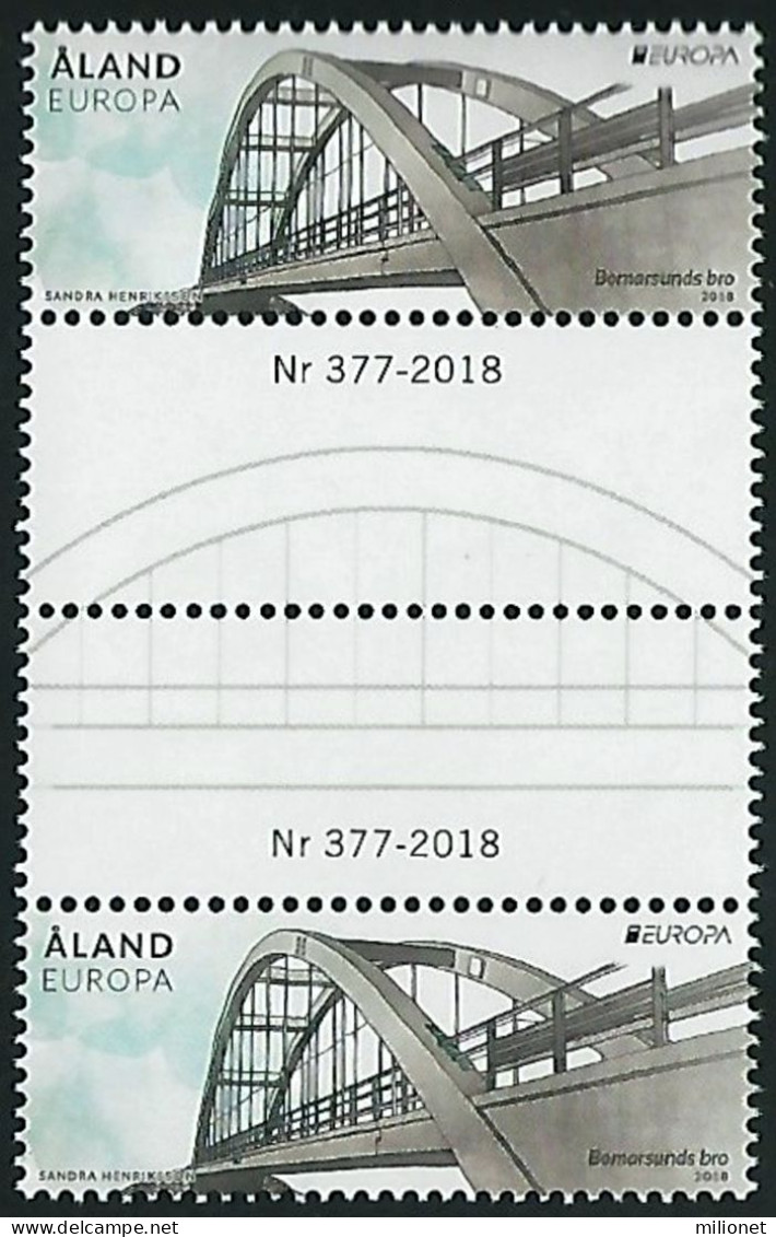 SALE!!! ALAND 2018 EUROPA 2018 BRIDGES Gutter-pair MNH ** - 2018