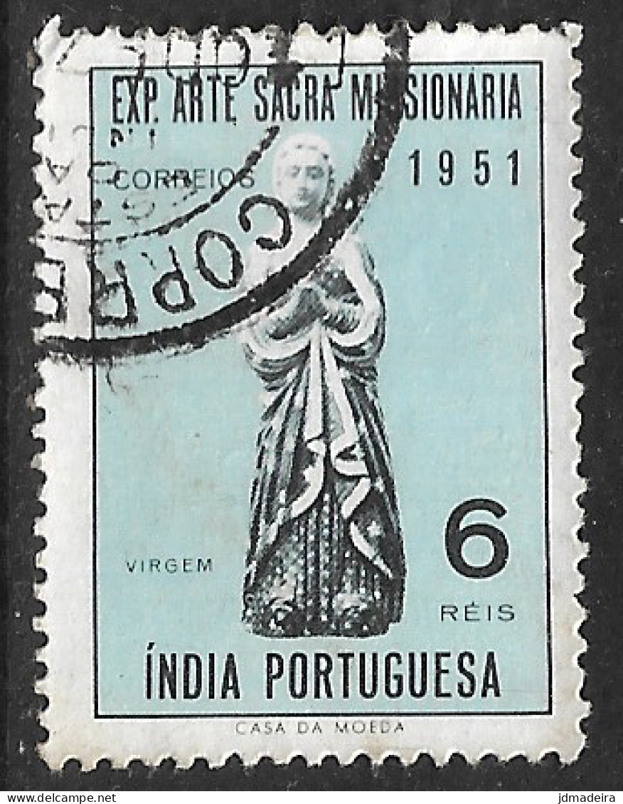 Portuguese India – 1953 Sacred Missionary Art Exhibition 6 Reis Used Stamp - Portugees-Indië