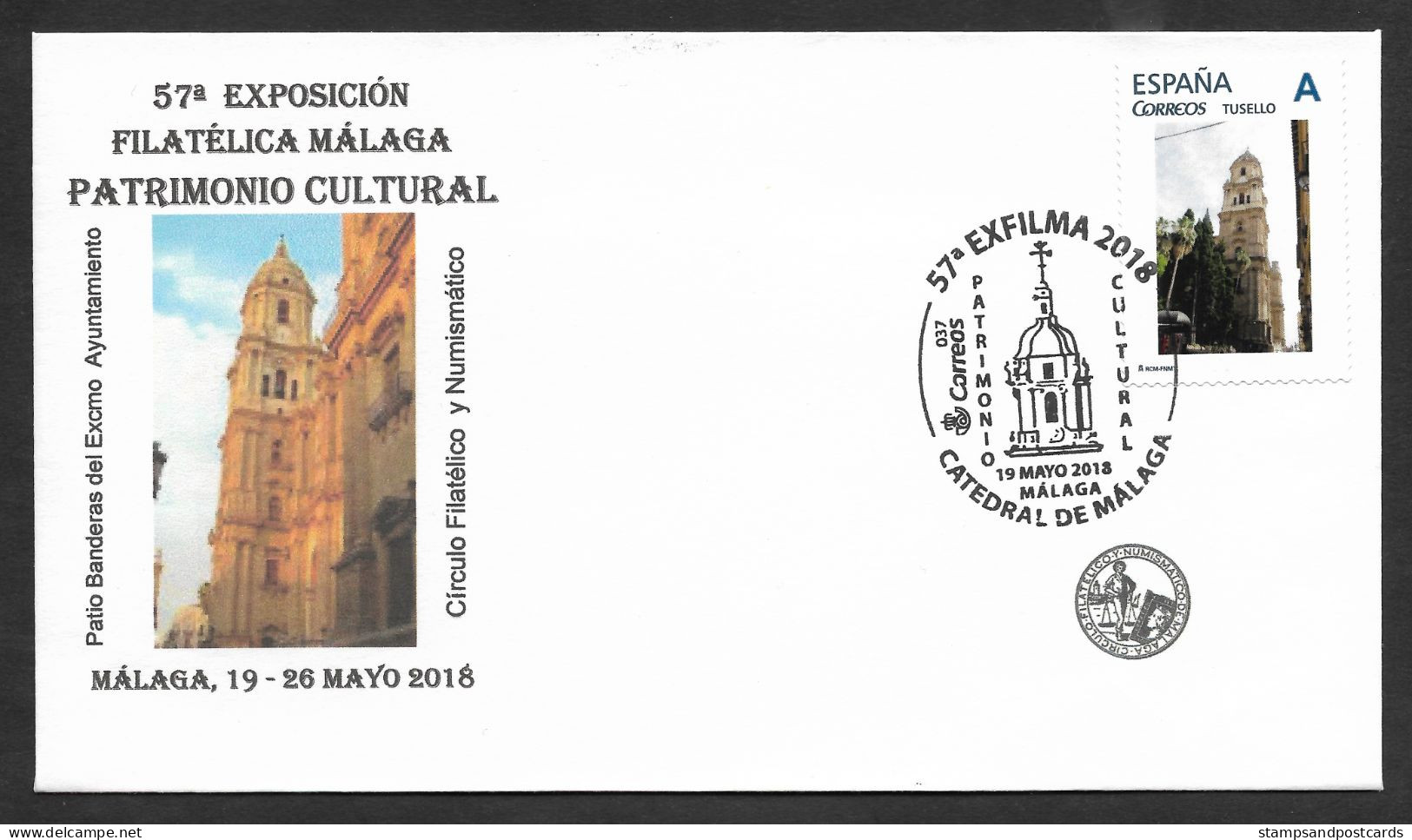 Espagne Lettre Timbre Personnalisé Málaga Patio Banderas 2018 Spain Personalized Stamp Cover España Sobre Tusello - Briefe U. Dokumente