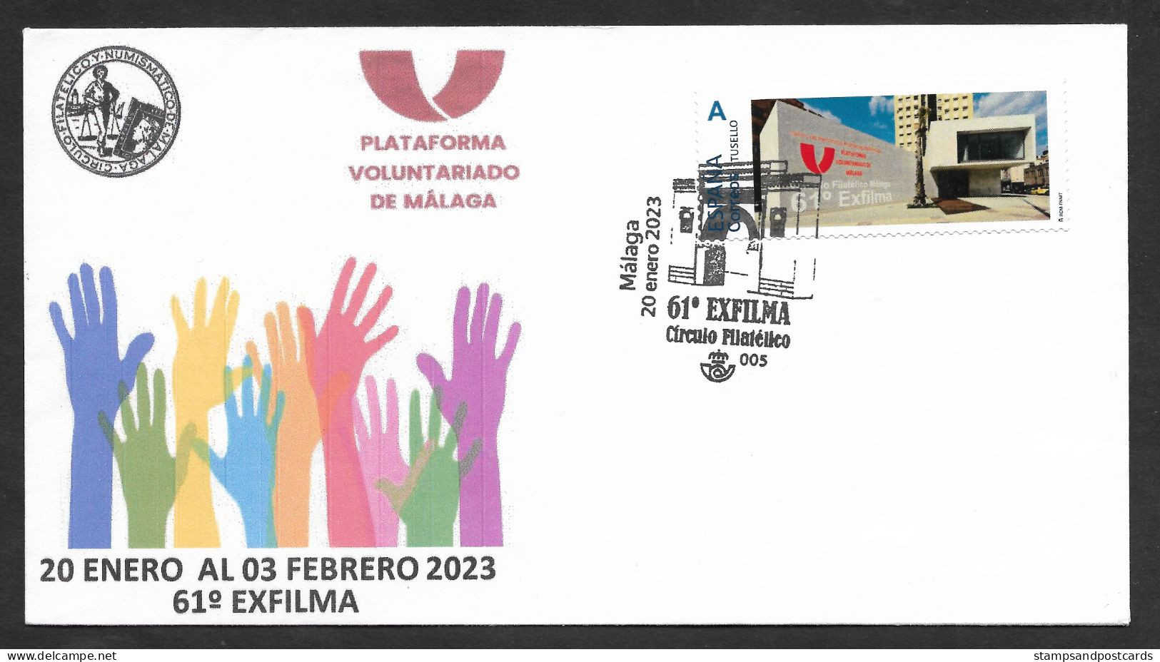 Espagne Lettre Timbre Personnalisé Málaga Expo Philatelique 2023 Spain Personalized Stamp Cover España Sobre Tusello - Storia Postale
