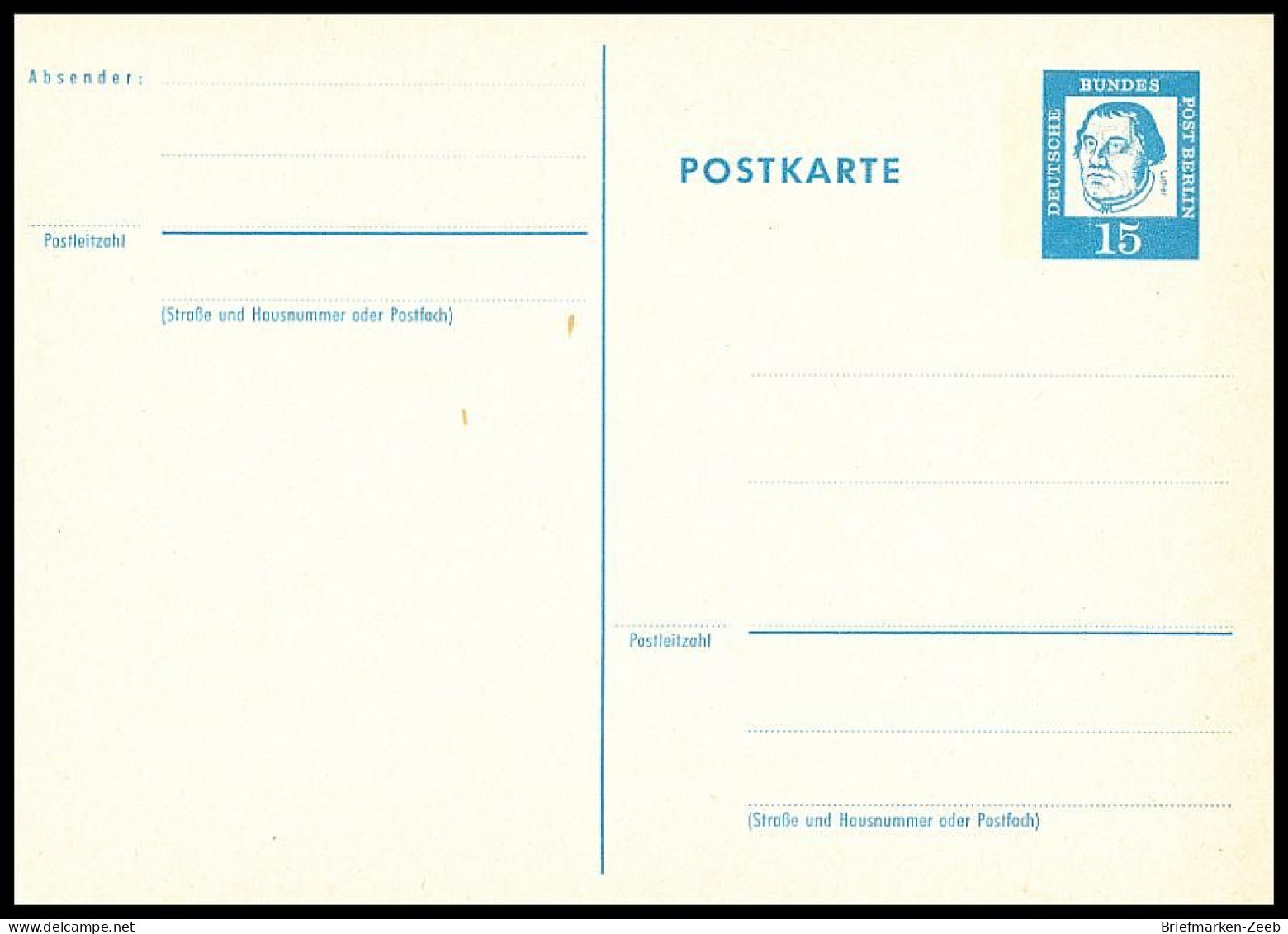 Berlin MiNr. 203 ** Ganzsache Postkarte Martin Luther Ungebraucht - Postales - Nuevos