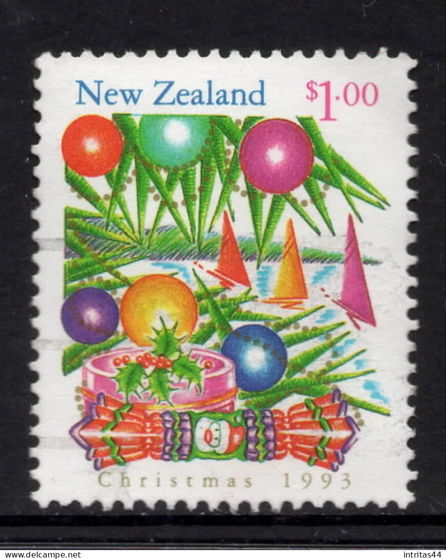 NEW ZEALAND 1993 CHRISTMAS $1.00 " CRACKER " STAMP VFU - Oblitérés