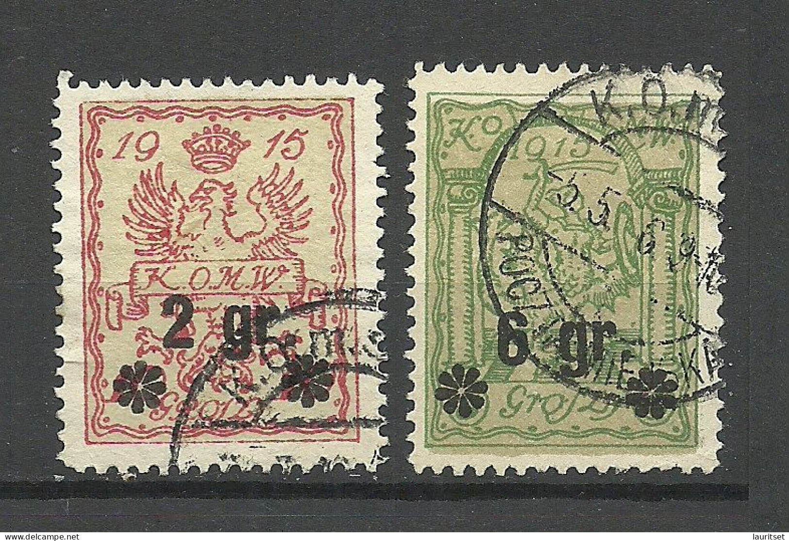 POLEN Poland 1915 Stadtpost Warschau Michel 9 - 10 O - Usados