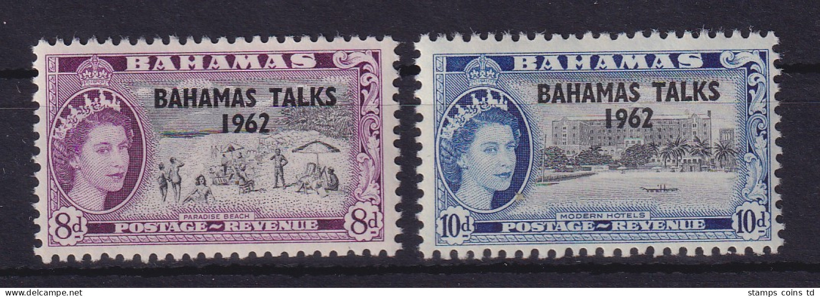 Bahamas 1963 Aufdruck BAHAMAS TALKS Mi.-Nr. 186-187 Postfrisch ** - Bahamas (1973-...)