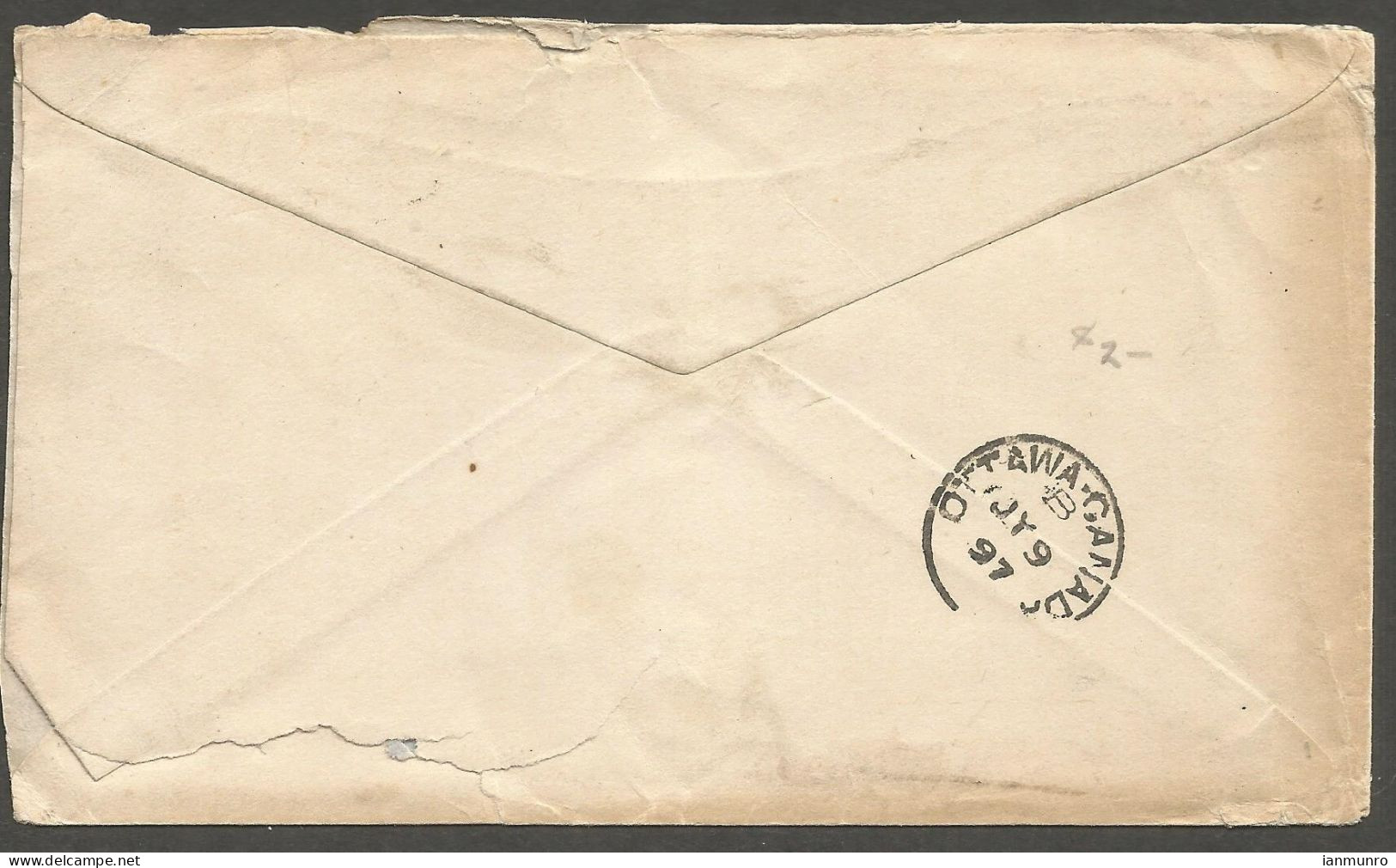 1897 QV Jubilee Corner Card Cover 3c Squared Circle Halifax Nova Scotia To Ottawa Ontario - Histoire Postale