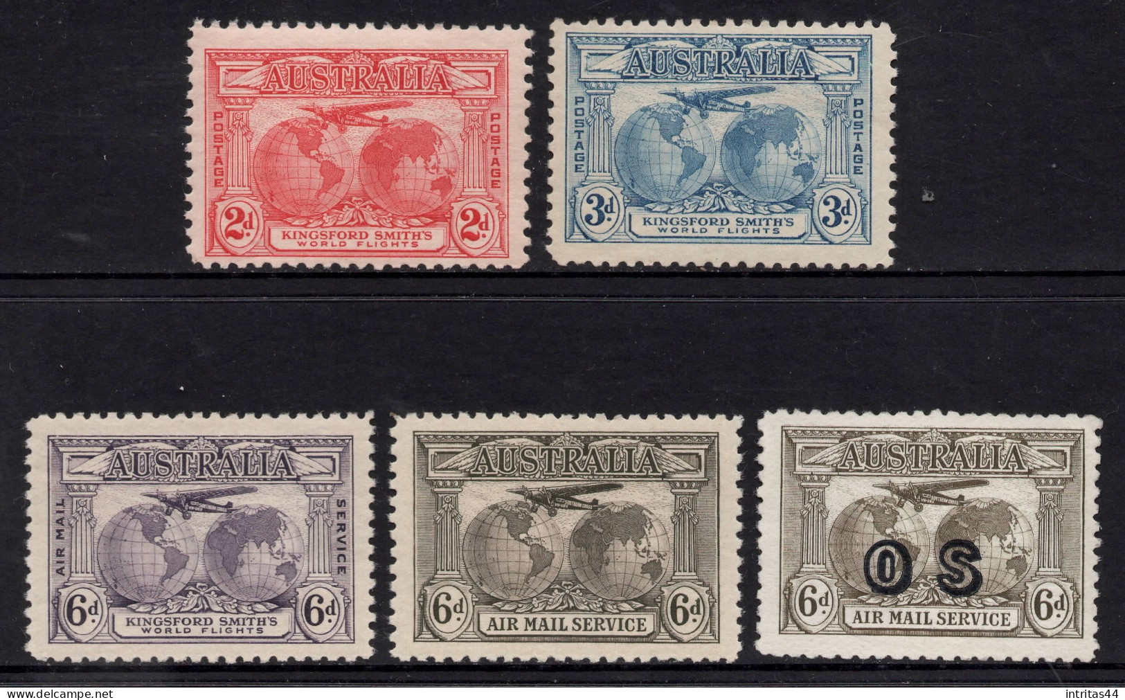 AUSTRALIA 1931 KINGSFORD SMITH'S FLIGHTS  SET OF (5)  MNH - Nuevos