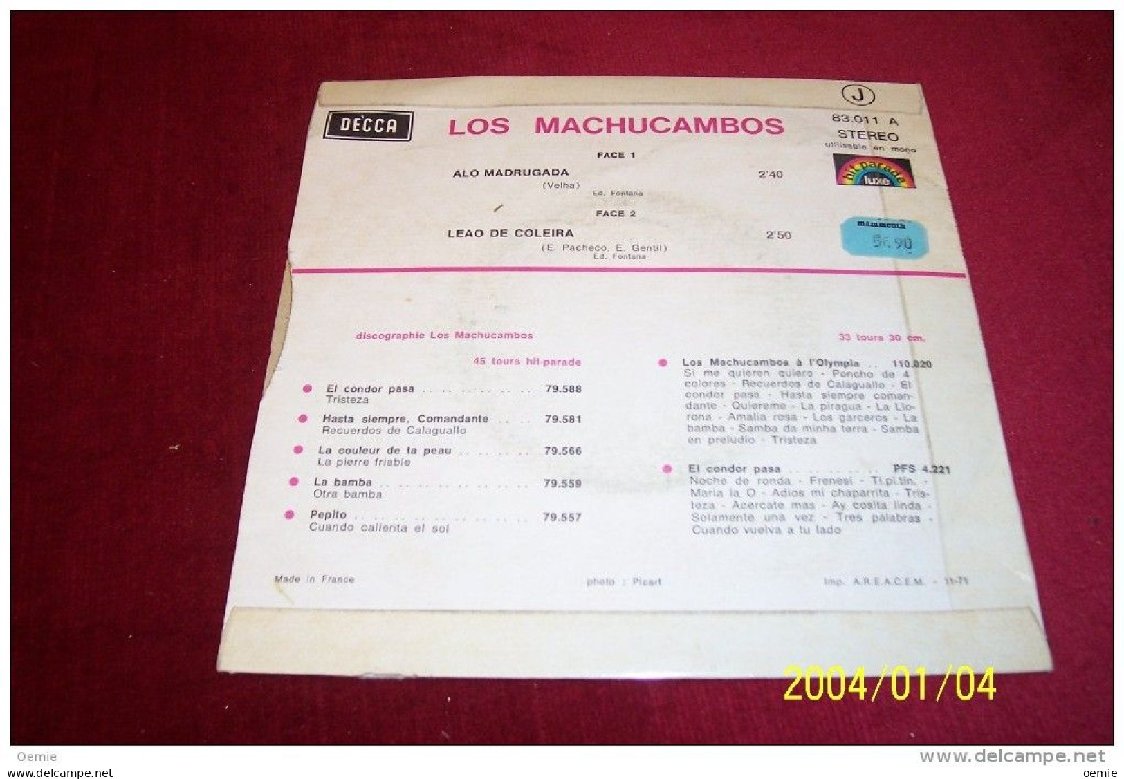 Los Machucambos °  ALO MADRUGADA  / LEAO DE COLEIRA - World Music