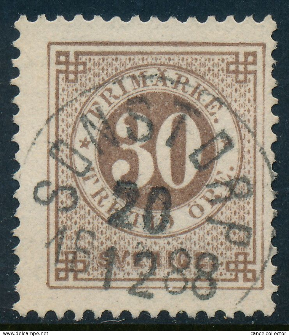 Sweden Suède Sverige: Facit 47, 30ö Brown Ringtyp Posthorn, F Used SONSTORP Cancel (DCSV00437) - 1872-1891 Ringtyp