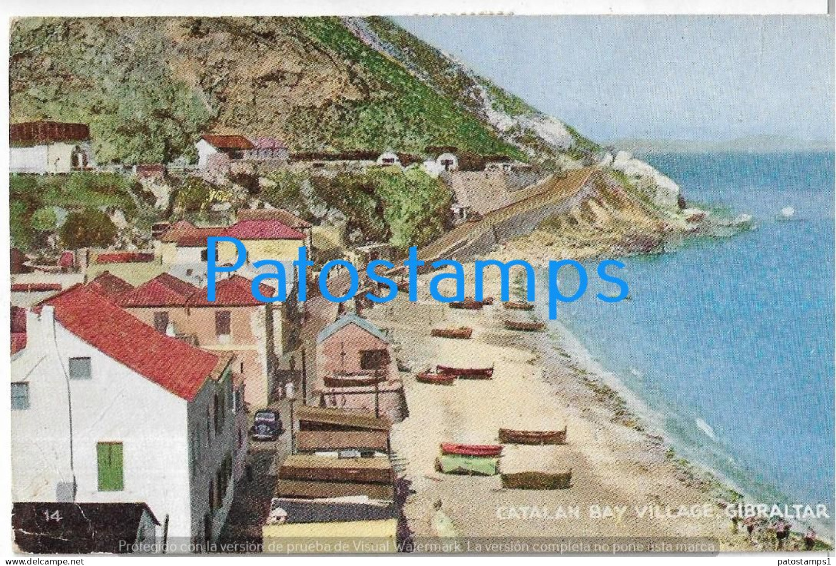 222608 GIBRALTAR CATALAN BAY VILLAGE CIRCULATED TO ARGENTINA POSTAL POSTCARD - Gibraltar