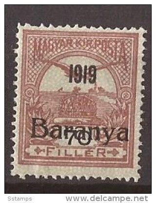 6 - 24.1919  12-14   BARANYA  UNGARN SERBIA JUGOSLAVIJA OVERPRINT  -B-  TYP. II. INTERESSANT  - TYP II NEVER HINGED - Baranya