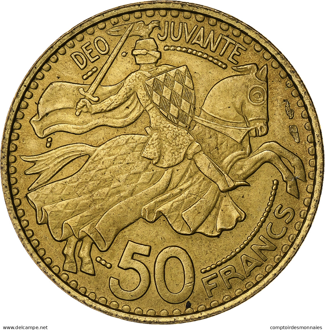 Monaco, Rainier III, 50 Francs, Cinquante, 1950, Bronze-Aluminium, TTB+ - 1949-1956 Anciens Francs