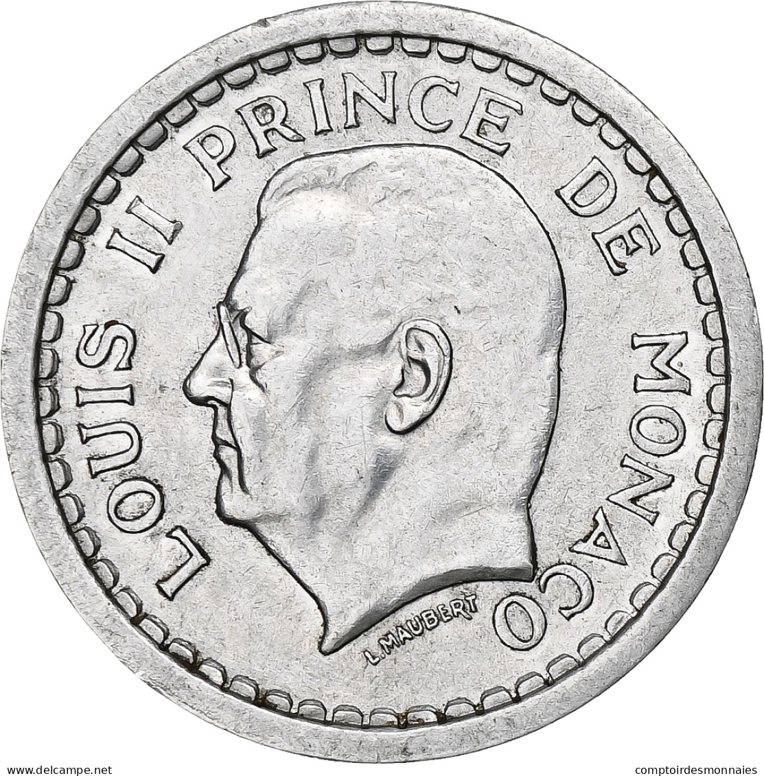 Monaco, Louis II, Franc, 1943, Aluminium, TTB+, Gadoury:MC131, KM:120 - 1922-1949 Louis II