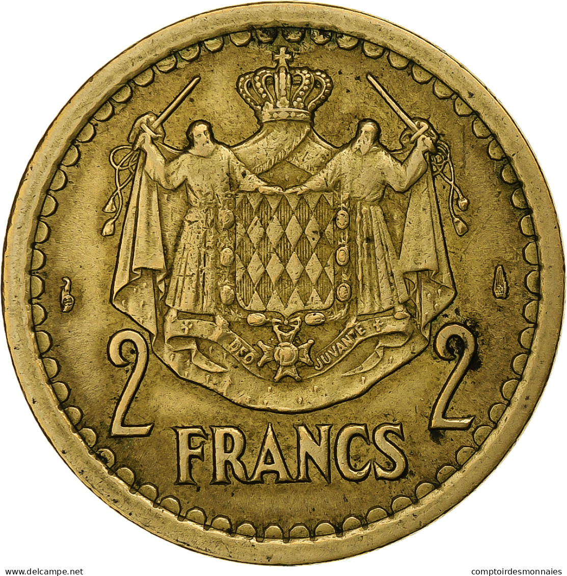 Monaco, Louis II, 2 Francs, 1943, Bronze-Aluminium, TTB+, Gadoury:MC134, KM:121a - 1922-1949 Luigi II