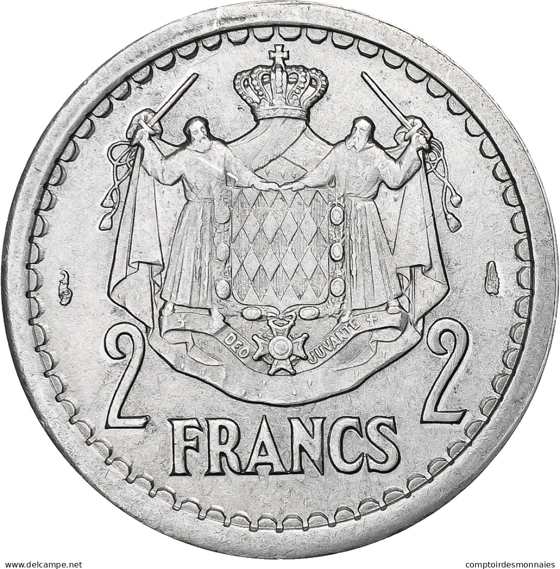 Monaco, Louis II, 2 Francs, 1943, Aluminium, SUP, Gadoury:MC133, KM:121 - 1922-1949 Louis II.