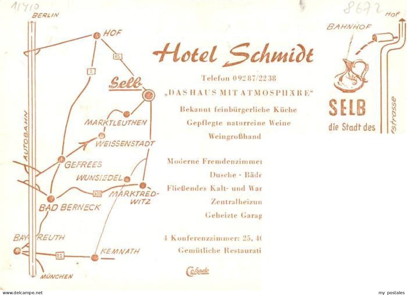 73910959 Selb Oberfranken Bayern Hotel Schmidt Bayernstueberl Sechsaemterstueber - Selb