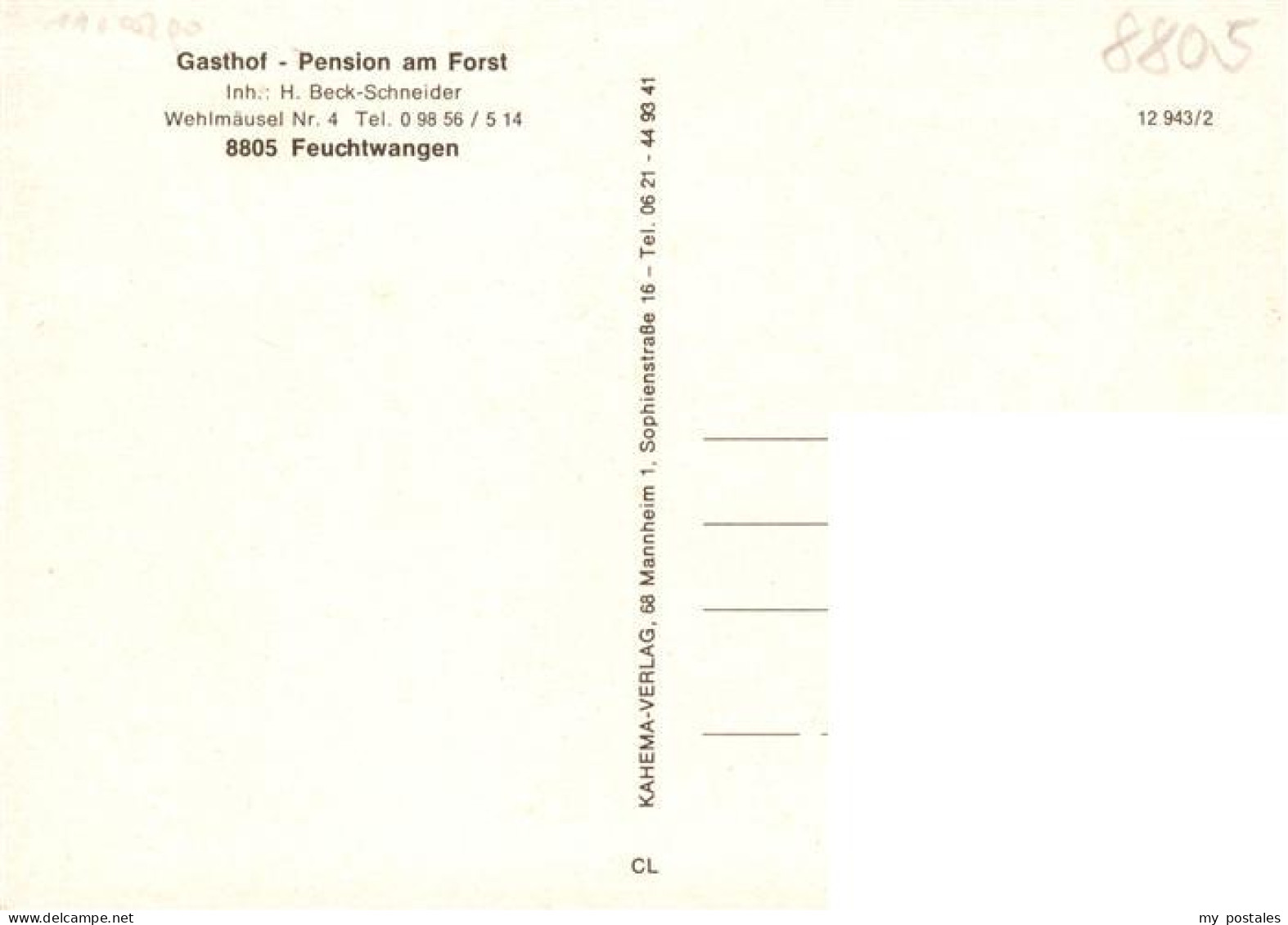 73910939 Feuchtwangen Gasthof Pension Am Forst Gastraeume Waldpartie - Feuchtwangen