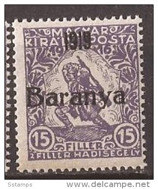 6 - 24. 1919  17  BARANYA  UNGARN SERBIA JUGOSLAVIJA OVERPRINT  - B -  TYP  II. INTERESSANT  - TYP II NEVER HINGED - Baranya