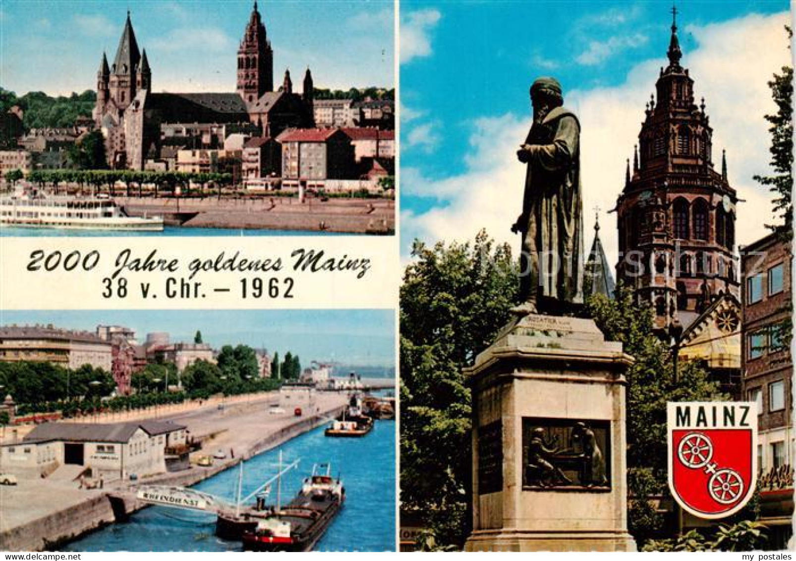 73871056 Mainz  Rhein Dom  Rheinpartie Gutenberg Denkmal  - Mainz